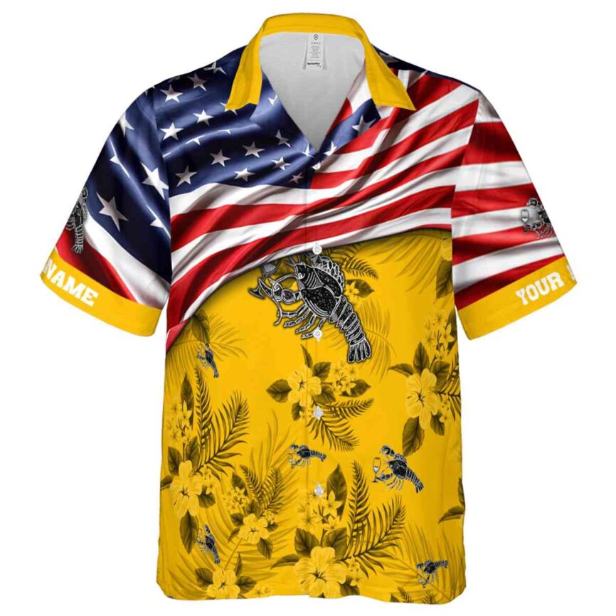 Custom Lobster US Flag Themed Hawaiian Shirt Fashion forward