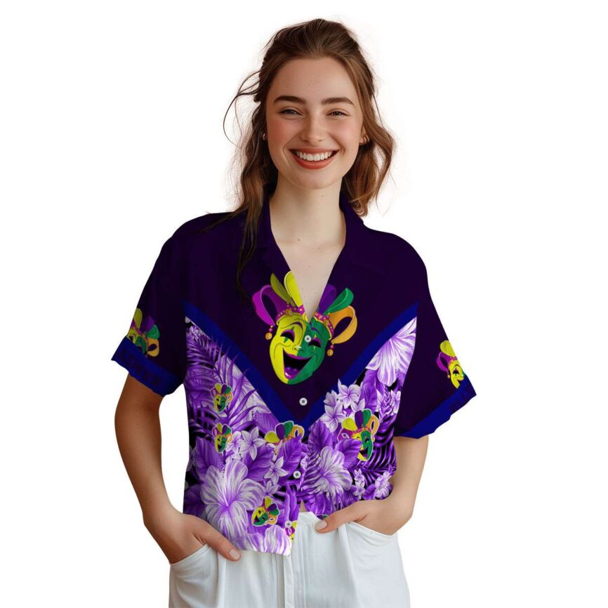 Custom Mardi Gras Bold Floral Number Hawaiian Shirt Top rated