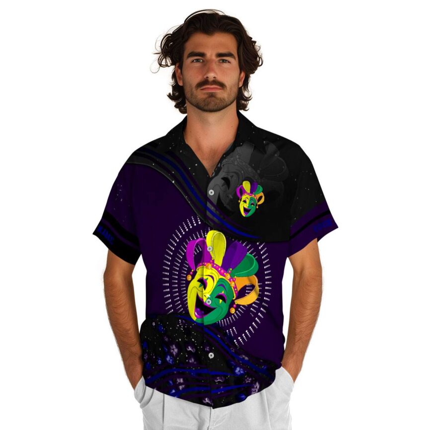 Custom Mardi Gras Dynamic Swirl Hawaiian Shirt New Arrival