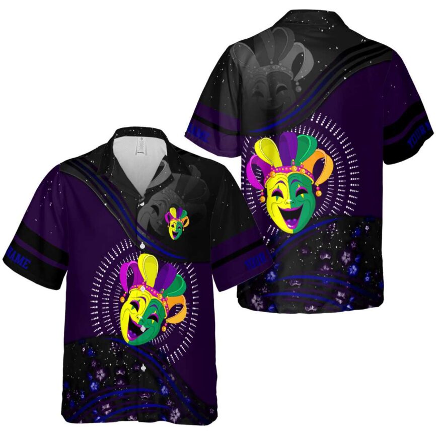 Custom Mardi Gras Dynamic Swirl Hawaiian Shirt Premium grade