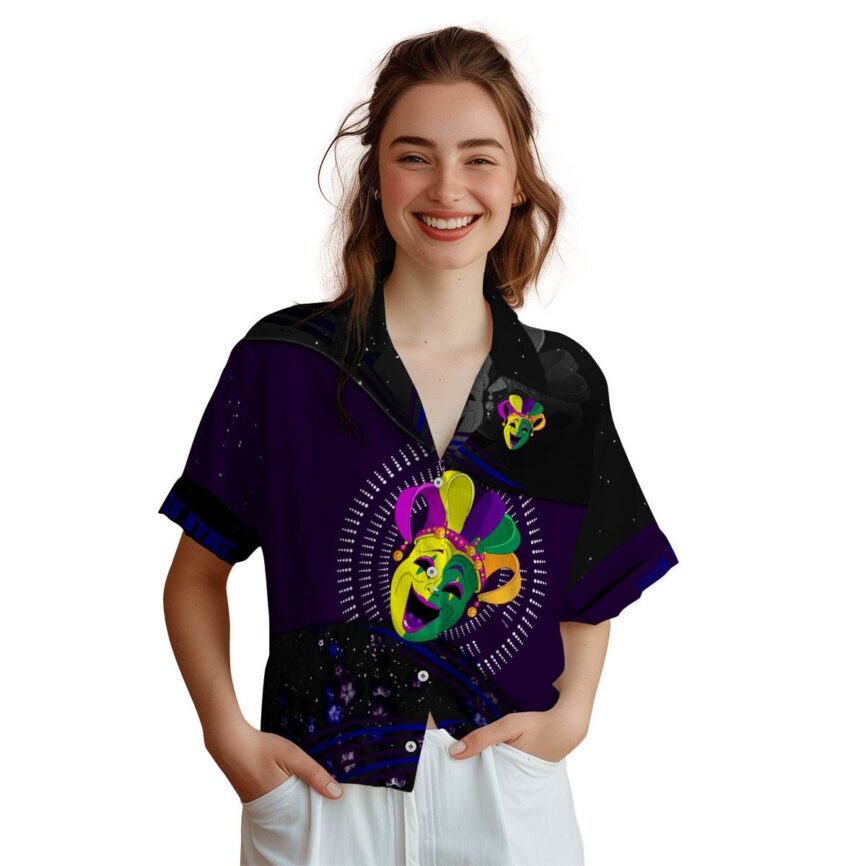 Custom Mardi Gras Dynamic Swirl Hawaiian Shirt Top rated