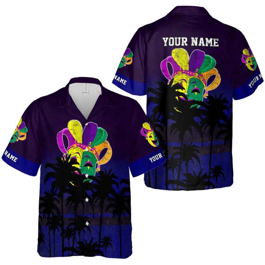 Custom Mardi Gras Sunset Gradient Hawaiian Shirt Premium grade