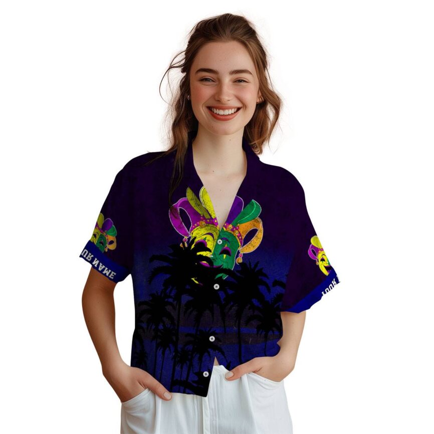 Custom Mardi Gras Sunset Gradient Hawaiian Shirt Top rated