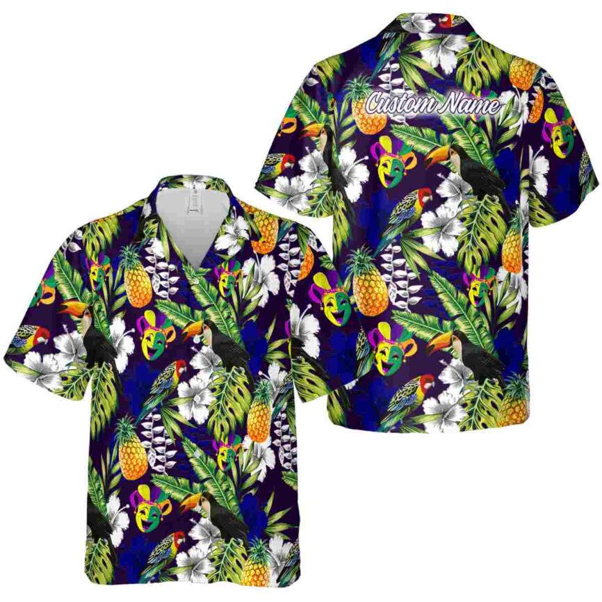 Custom Mardi Gras Toucan Bird Hawaiian Shirt Premium grade