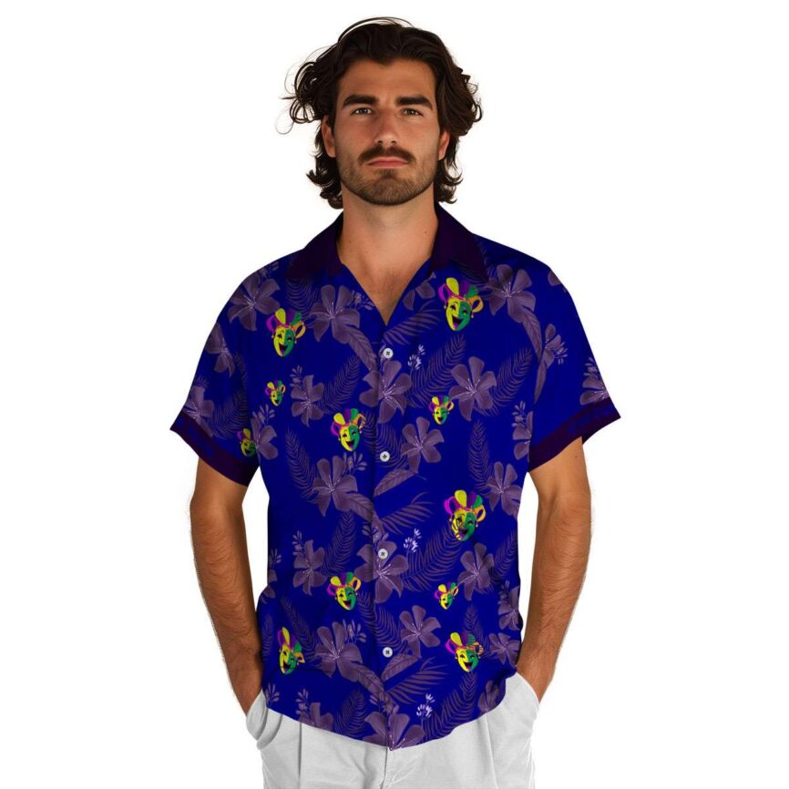 Custom Mardi Gras Tropical Flower Hawaiian Shirt New Arrival