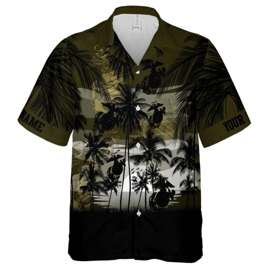 Custom Marine Corps Island Scenery Hawaiian Shirt Fashion forward