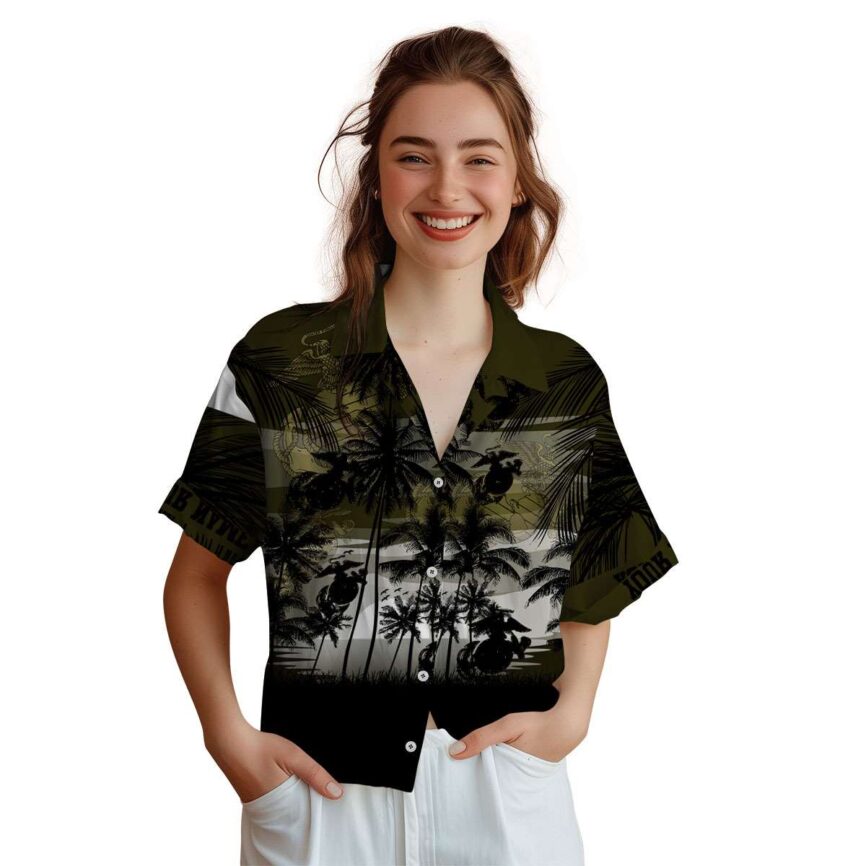 Custom Marine Corps Island Scenery Hawaiian Shirt Top rated