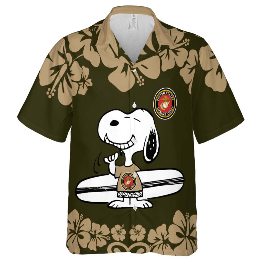 Custom Marine Corps Surfing Snoopy Hawaiian Shirt Fashion forward