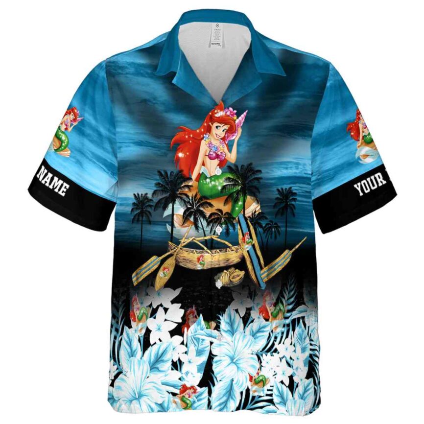 Custom Mermaid Sunset Beach Canoe Hawaiian Shirt Fashion forward