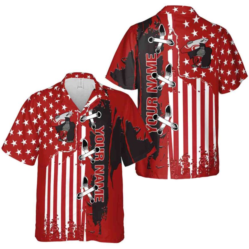 Custom Monkey Flag Stitches Hawaiian Shirt Premium grade