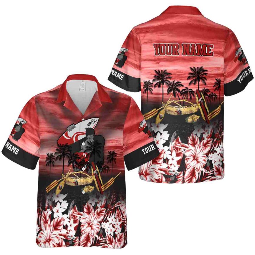 Custom Monkey Sunset Beach Canoe Hawaiian Shirt Premium grade