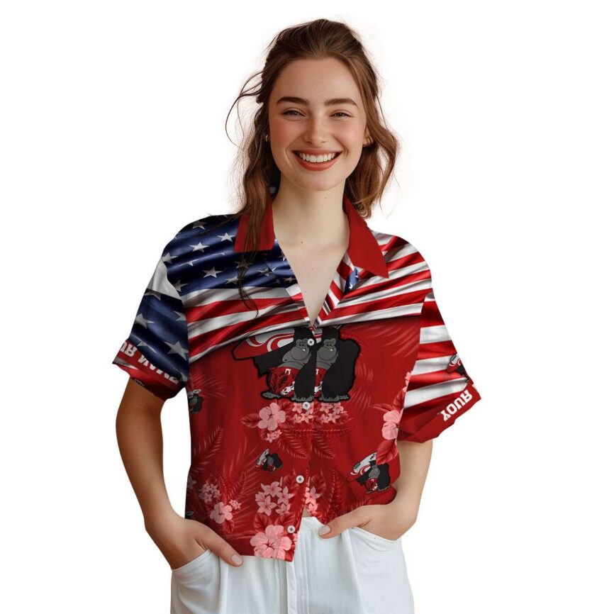 Custom Monkey US Flag Themed Hawaiian Shirt Top rated