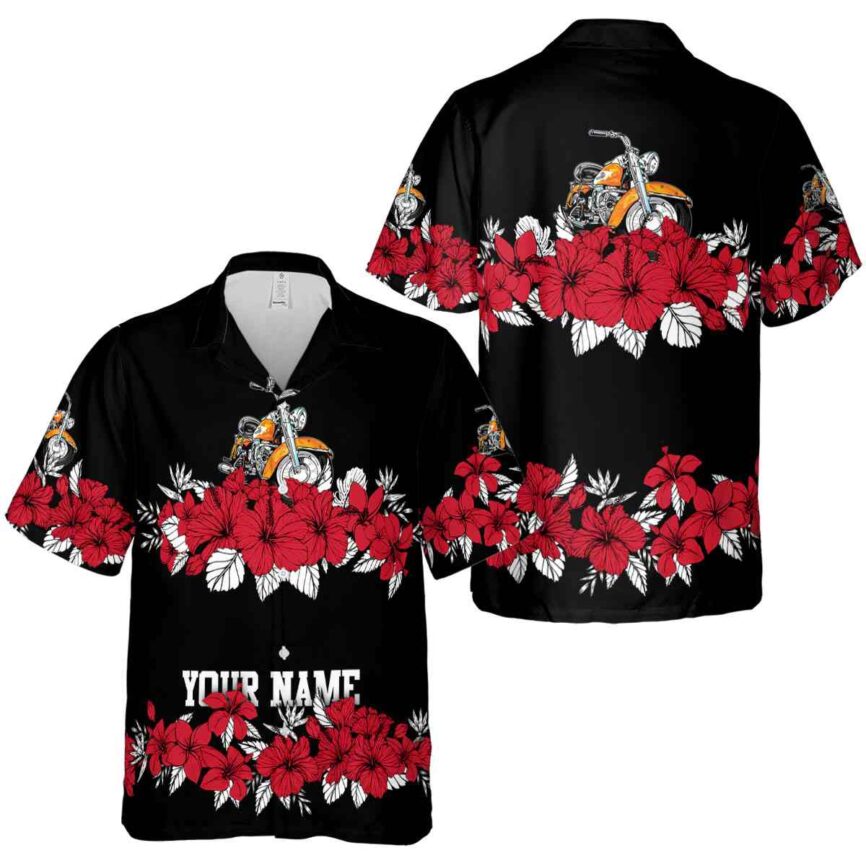 Custom Motorcycle Hibiscus Band Hawaiian Shirt Premium grade