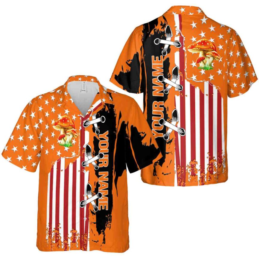 Custom Mushroom Flag Stitches Hawaiian Shirt Premium grade