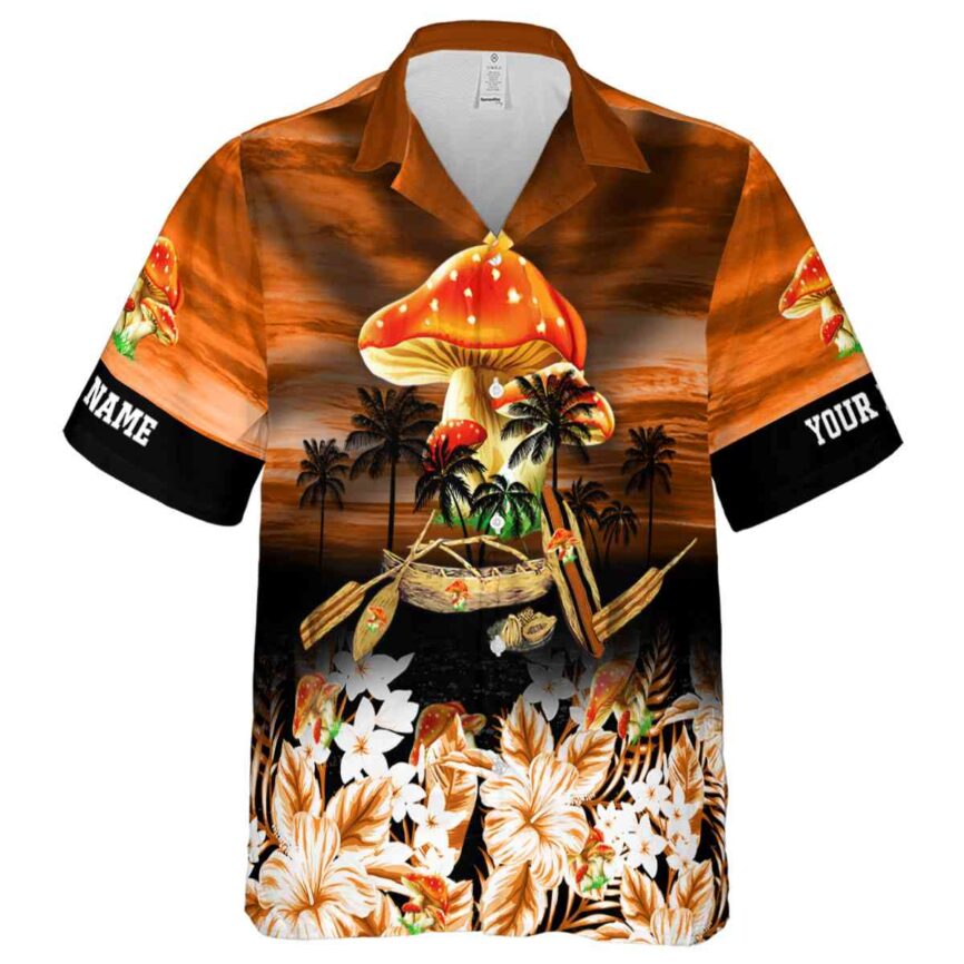 Custom Mushroom Sunset Beach Canoe Hawaiian Shirt Fashion forward