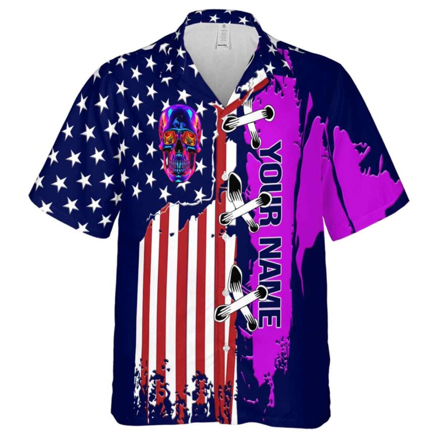 Custom Neon Flag Stitches Hawaiian Shirt Fashion forward