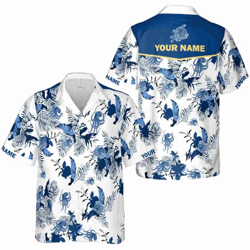 Custom Octopus Leafy Accents Hawaiian Shirt Premium grade