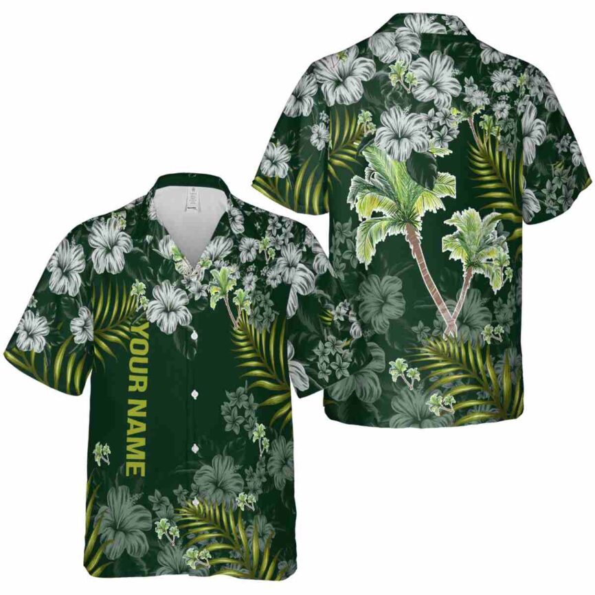 Custom Palm Tree Hibiscus Pattern Hawaiian Shirt Premium grade