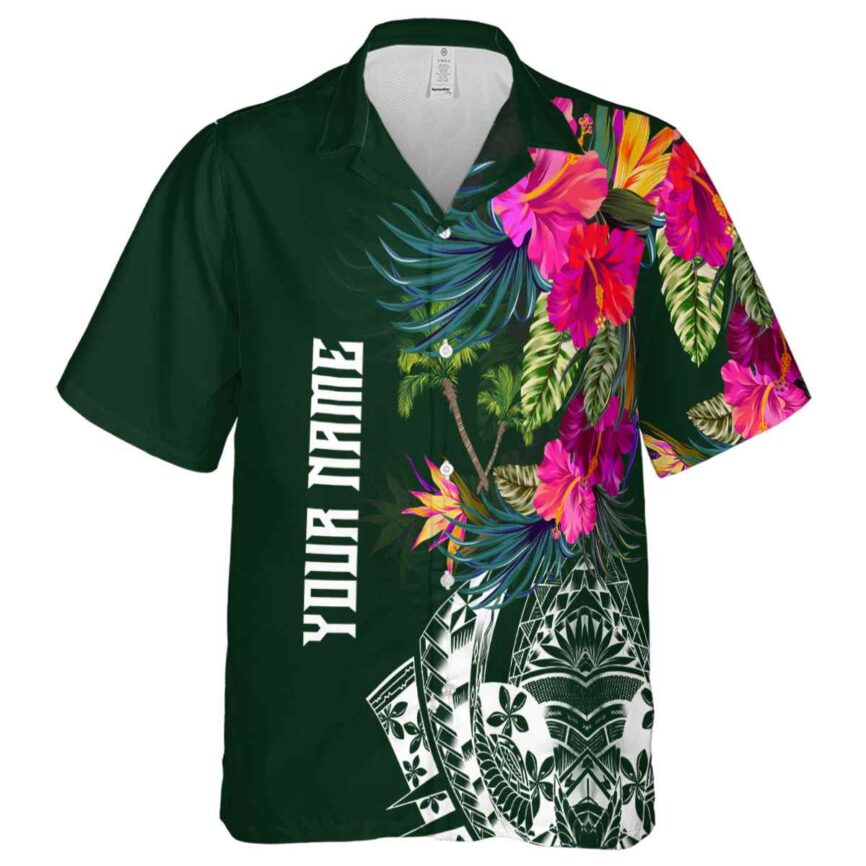 Custom Palm Tree Polynesian Flowers Hawaiian Shirt Fashion forward