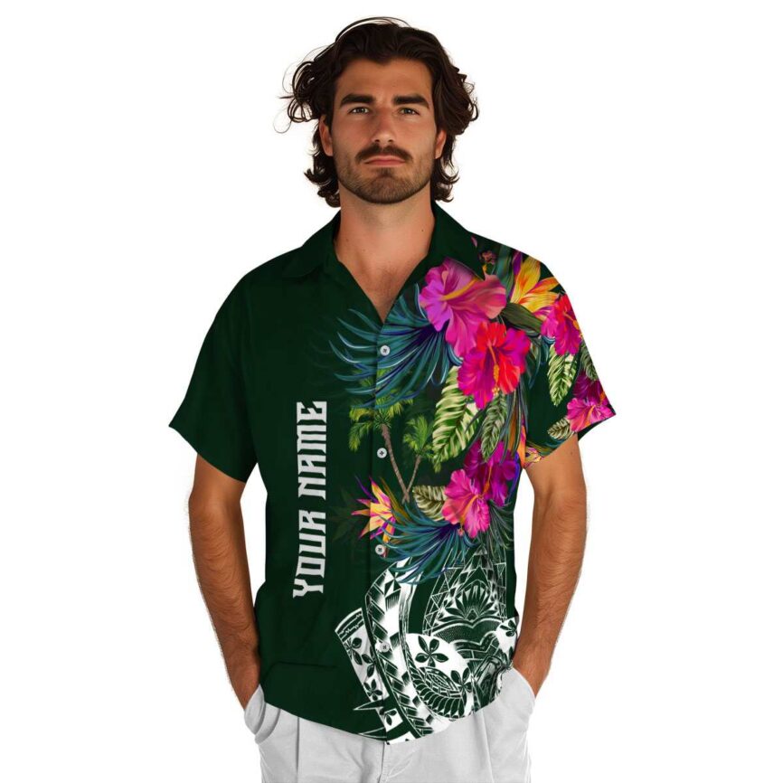 Custom Palm Tree Polynesian Flowers Hawaiian Shirt New Arrival