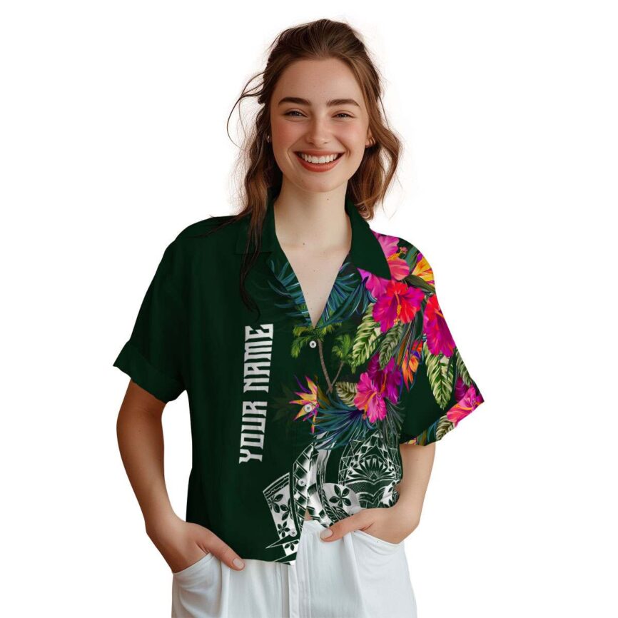 Custom Palm Tree Polynesian Flowers Hawaiian Shirt Top rated