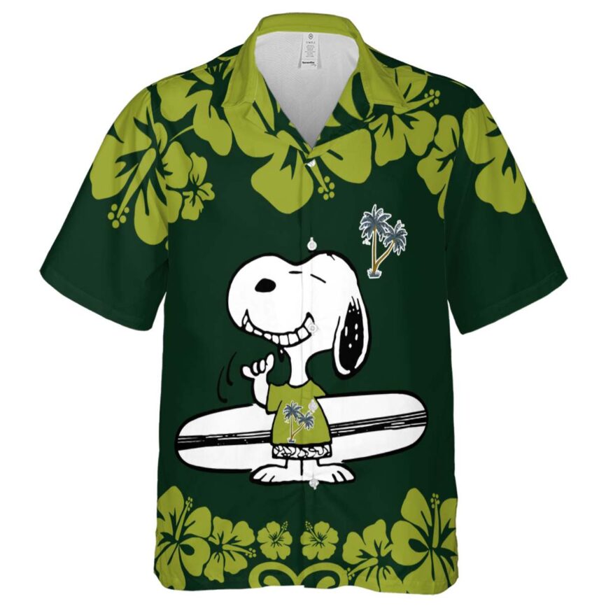 Custom Palm Tree Surfing Snoopy Hawaiian Shirt Fashion forward