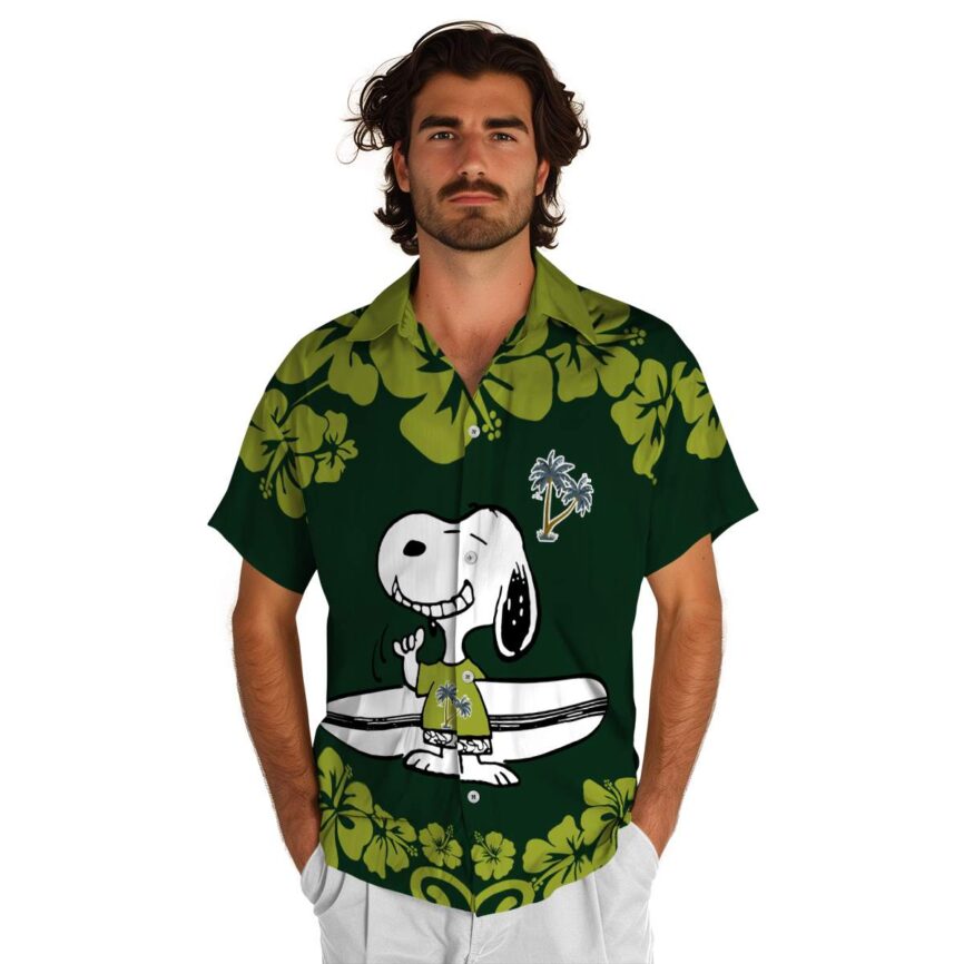 Custom Palm Tree Surfing Snoopy Hawaiian Shirt New Arrival