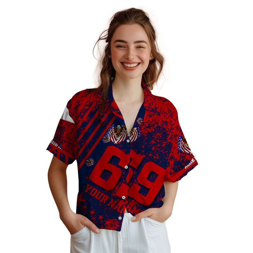 Custom Patriotic Stripe Burst Hawaiian Shirt Top rated