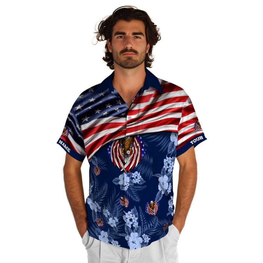 Custom Patriotic US Flag Themed Hawaiian Shirt New Arrival