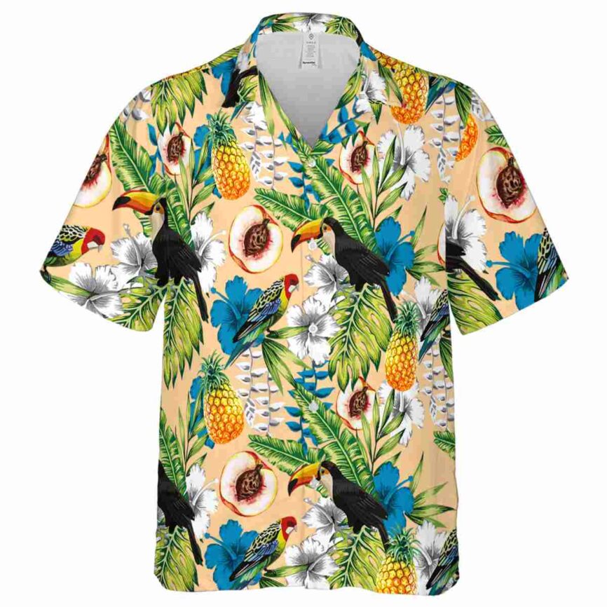 Custom Peach Toucan Bird Hawaiian Shirt Fashion forward