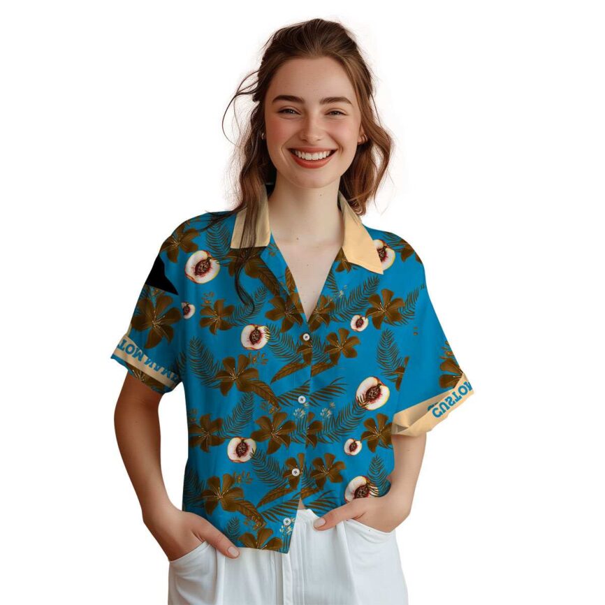 Custom Peach Tropical Flower Hawaiian Shirt Top rated