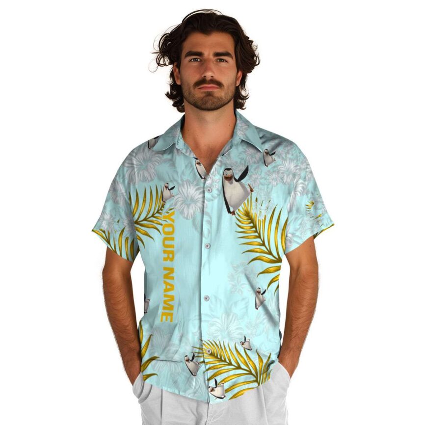 Custom Penguin Hibiscus Pattern Hawaiian Shirt New Arrival