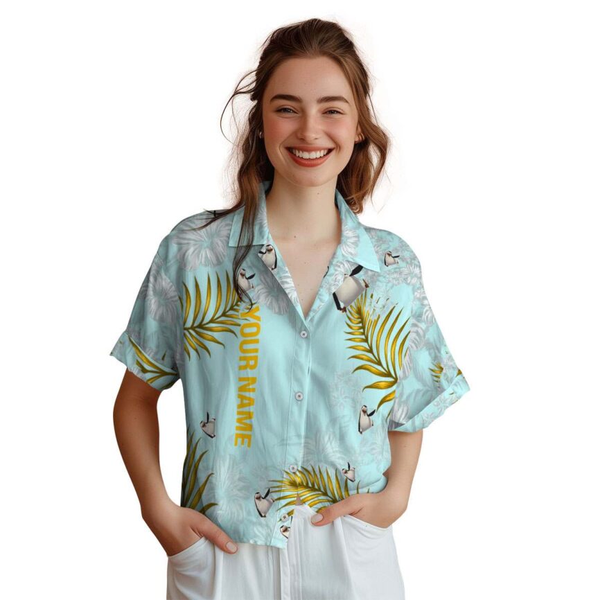 Custom Penguin Hibiscus Pattern Hawaiian Shirt Top rated