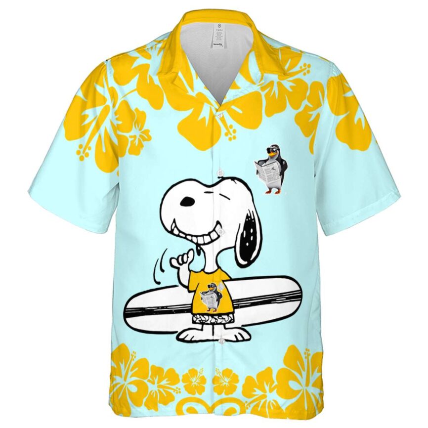 Custom Penguin Surfing Snoopy Hawaiian Shirt Fashion forward