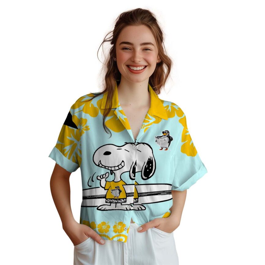 Custom Penguin Surfing Snoopy Hawaiian Shirt Top rated