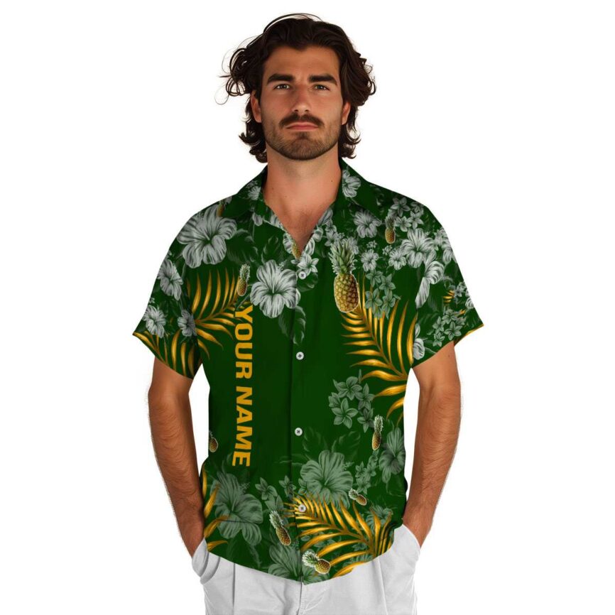 Custom Pineapple Hibiscus Pattern Hawaiian Shirt New Arrival