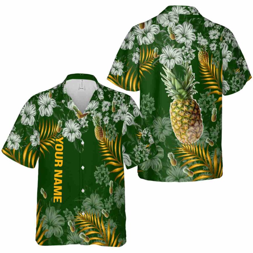 Custom Pineapple Hibiscus Pattern Hawaiian Shirt Premium grade