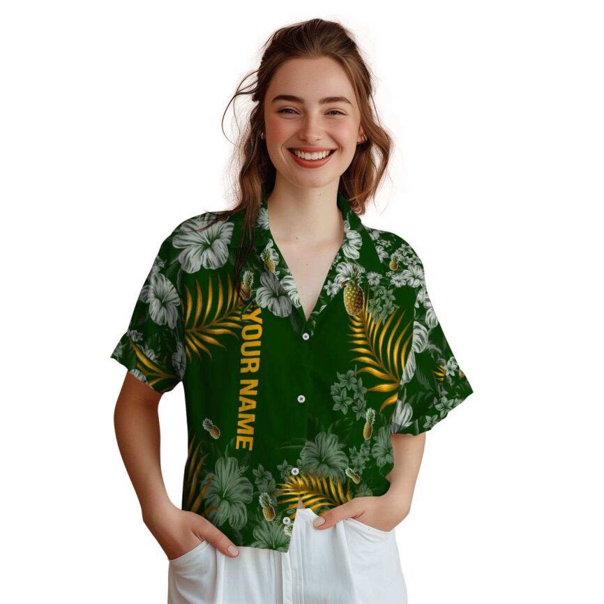 Custom Pineapple Hibiscus Pattern Hawaiian Shirt Top rated