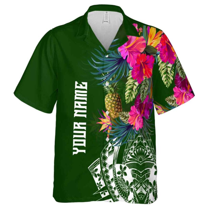 Custom Pineapple Polynesian Flowers Hawaiian Shirt Fashion forward