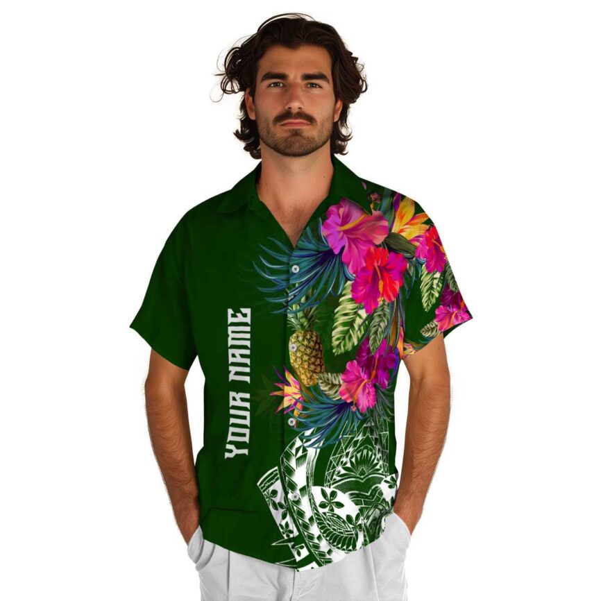 Custom Pineapple Polynesian Flowers Hawaiian Shirt New Arrival