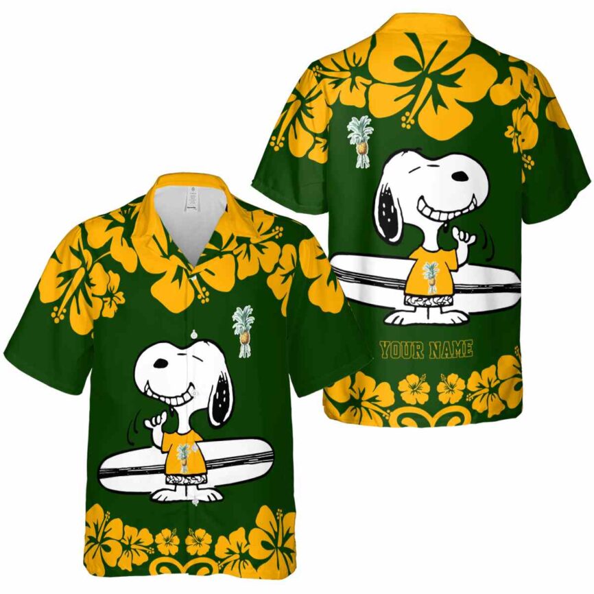 Custom Pineapple Surfing Snoopy Hawaiian Shirt Premium grade