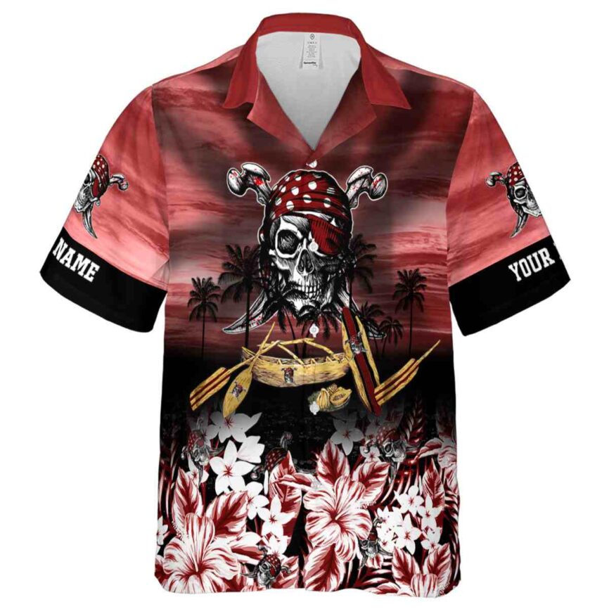 Custom Pirate Sunset Beach Canoe Hawaiian Shirt Fashion forward