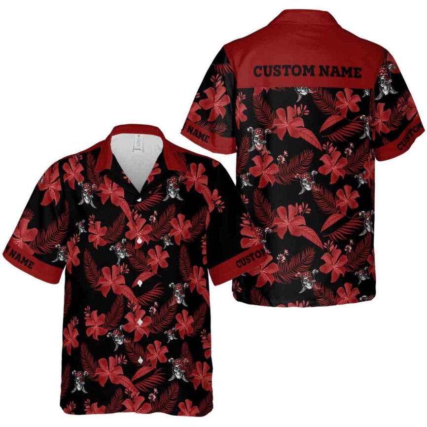 Custom Pirate Tropical Flower Hawaiian Shirt Premium grade