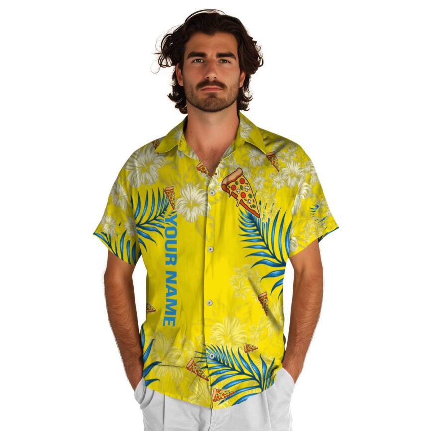 Custom Pizza Hibiscus Pattern Hawaiian Shirt New Arrival