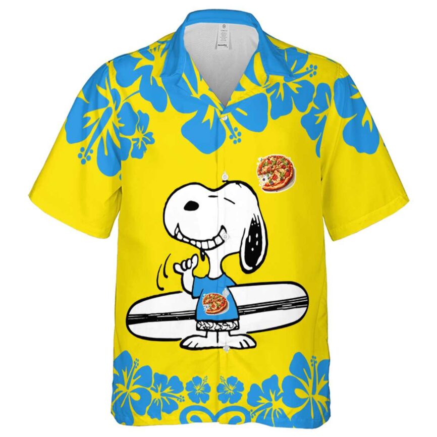 Custom Pizza Surfing Snoopy Hawaiian Shirt Fashion forward