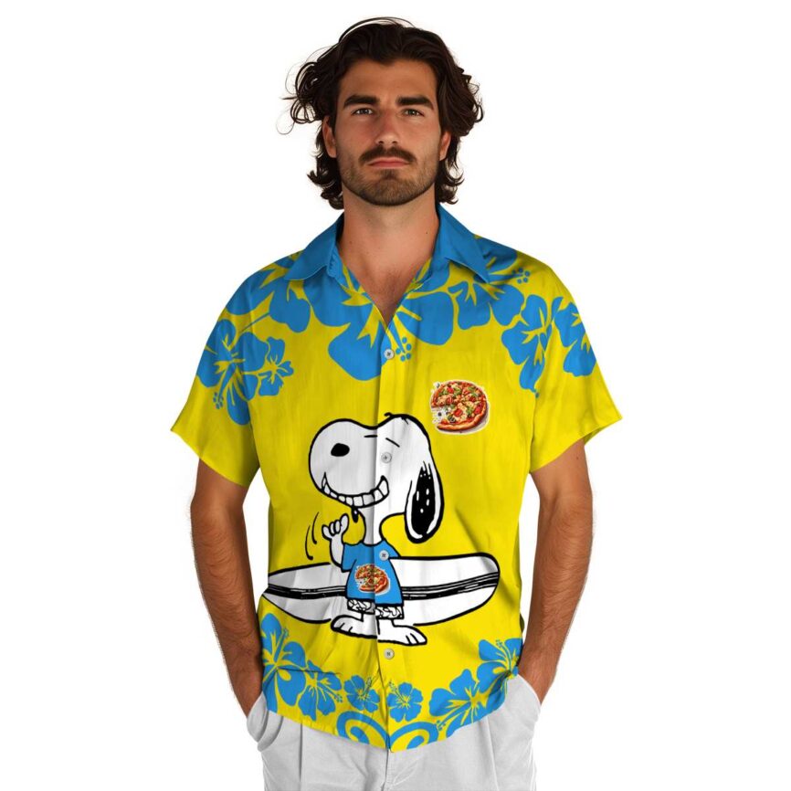 Custom Pizza Surfing Snoopy Hawaiian Shirt New Arrival