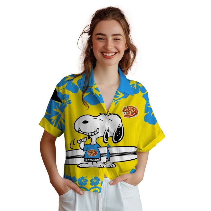 Custom Pizza Surfing Snoopy Hawaiian Shirt Top rated