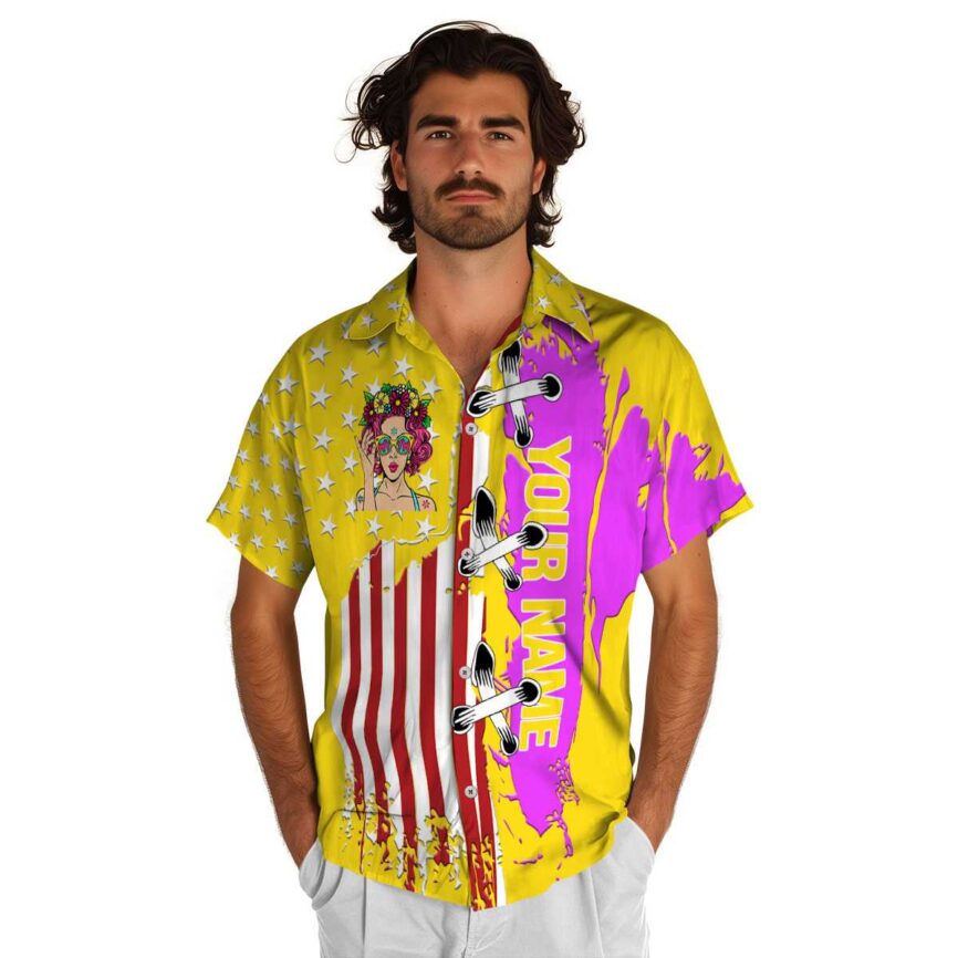 Custom Pop Flag Stitches Hawaiian Shirt New Arrival