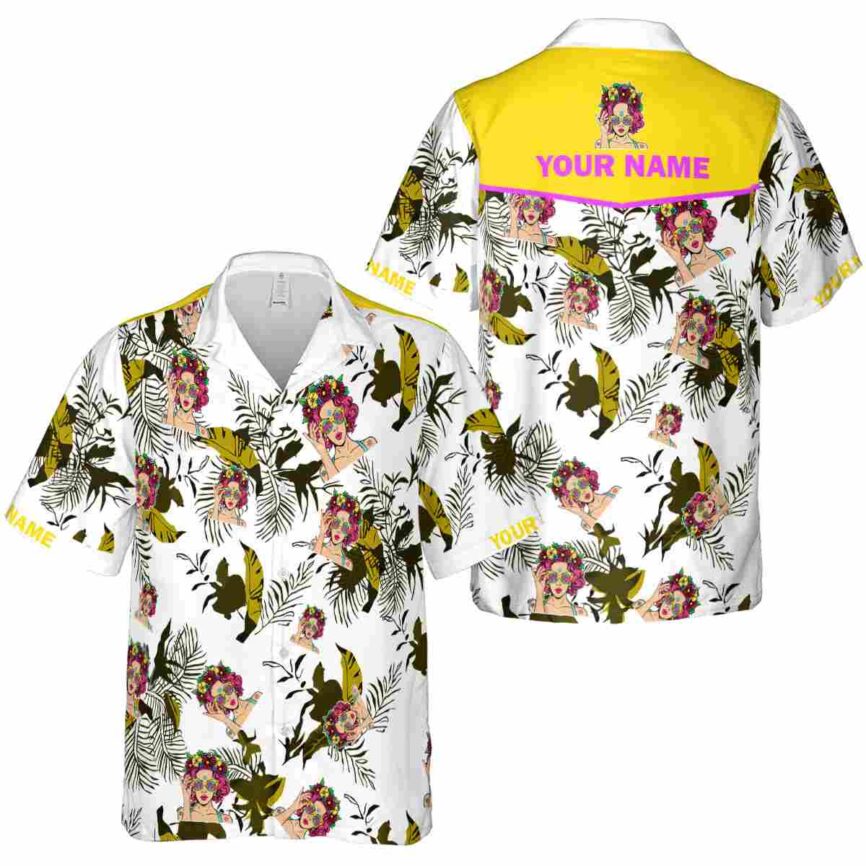 Custom Pop Leafy Accents Hawaiian Shirt Premium grade