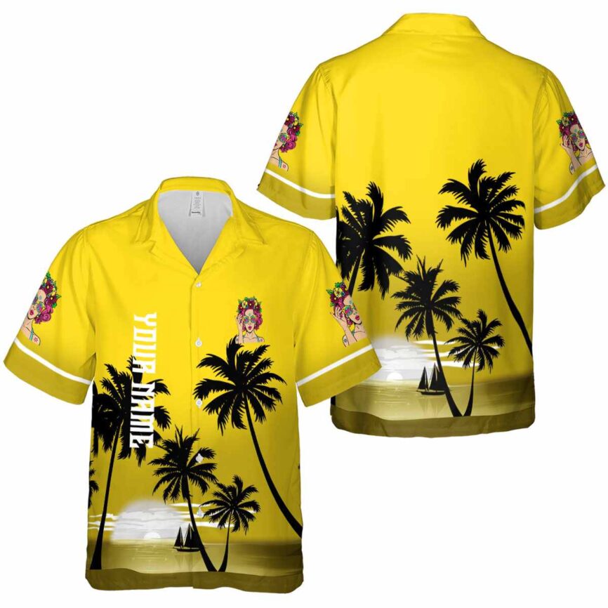 Custom Pop Ocean Sunset Hawaiian Shirt Premium grade